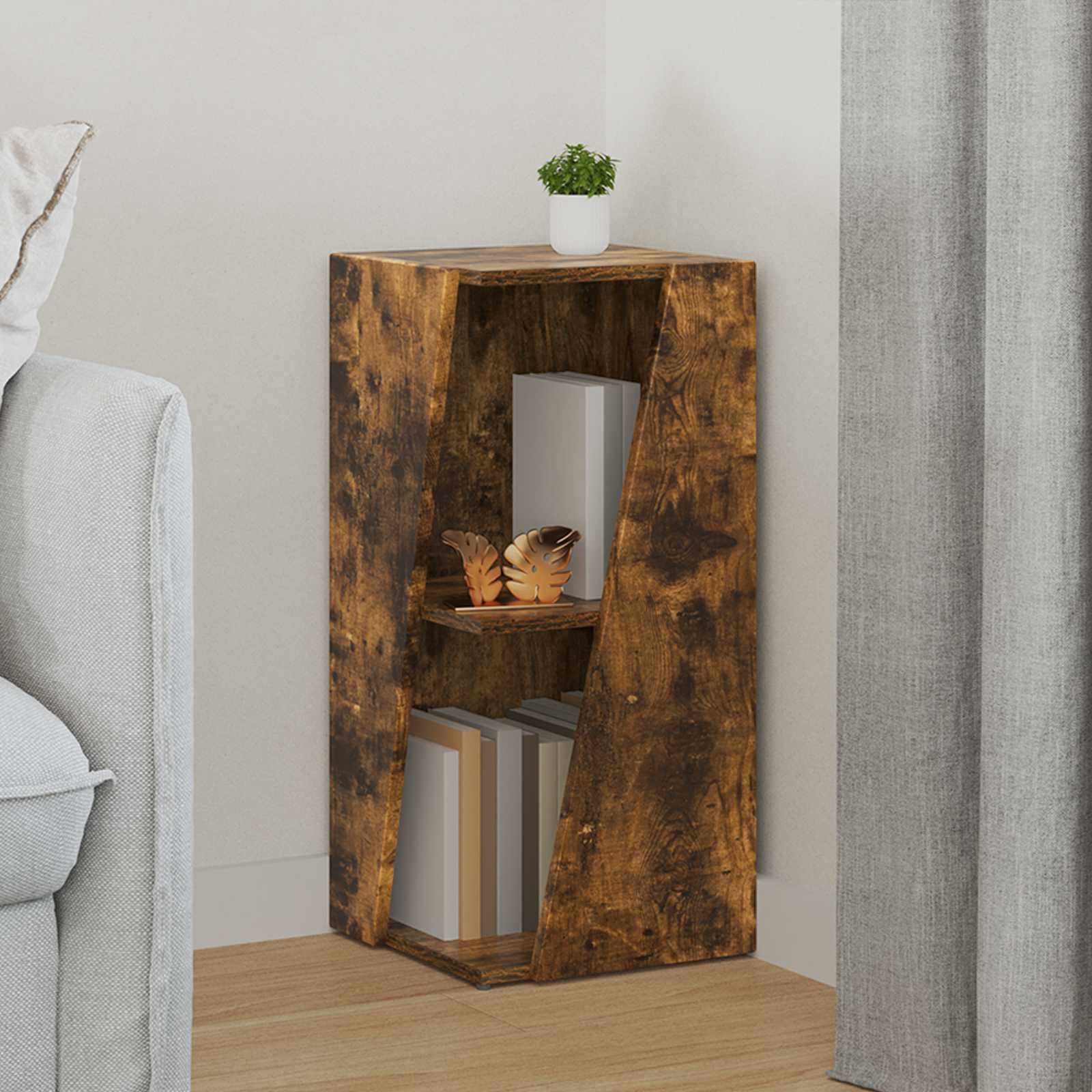 vidaXL Półka boczna Dąb wędzony 33 x 32 x 70,5 cm