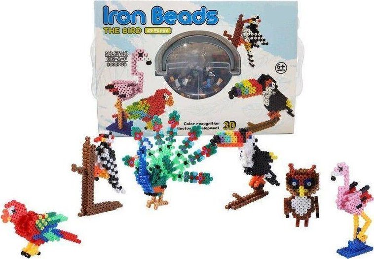 Prasowanka, Koraliki Do Prasowania, Zestaw PTAKI 3D 3000 Sztuk