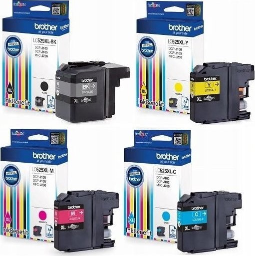 Tusz Brother LC-525XL 3 x 11,5ml+ LC-529XL1 x 44,1ml CMYK Oryginał komplet