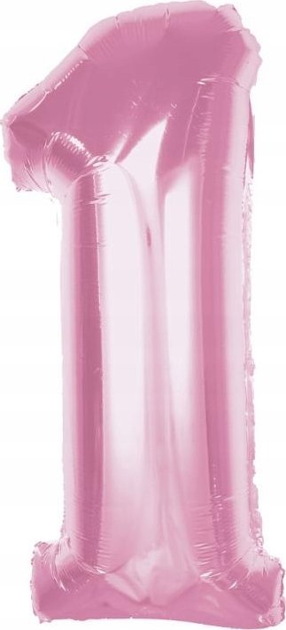 GoDan Balon foliowy cyfra 1 jasnoróżowa Smart 92cm