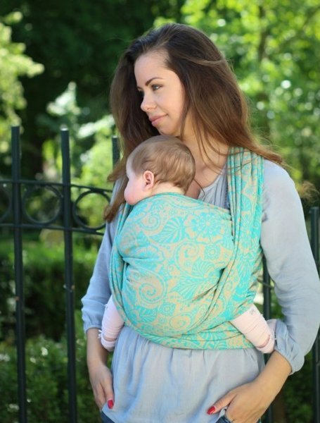 Yaro Slings Chusta tkana Yaro Ava Contra Aqua Sand Tussah Bourette 5 (4.2 m.)