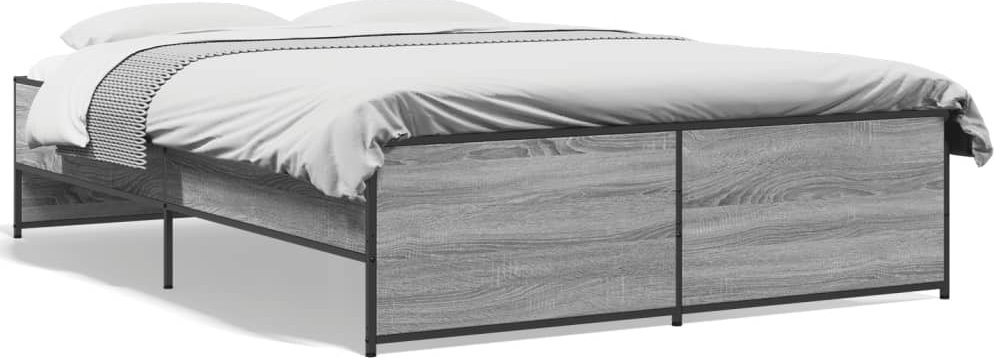 vidaXL vidaXL Rama łóżka, szary dąb sonoma, 120x190 cm