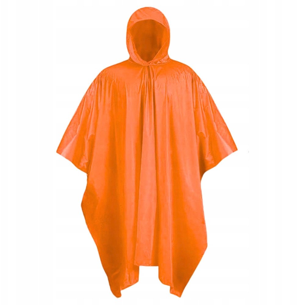 Peleryna przeciwdeszczowa z kapturem pomarańczowa