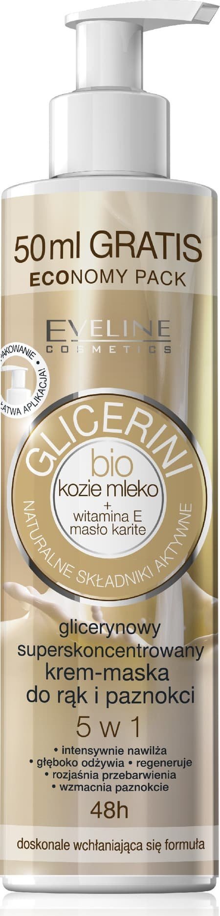 Eveline EVELINE Bio Kozie Mleko Glicerynowy superskoncentrowany krem - maska do rąk i paznokci 5 W 1 245 ml