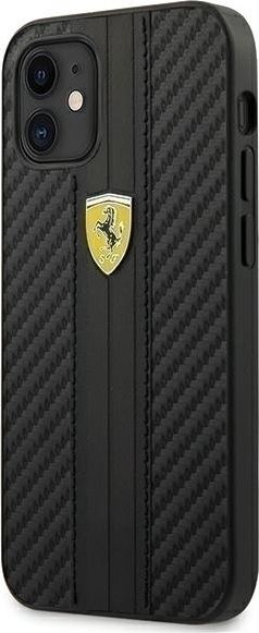 Ferrari FESNECHCP12SBK iPhone 12 mini 5,4" czarny/black hardcase On Track PU Carbon