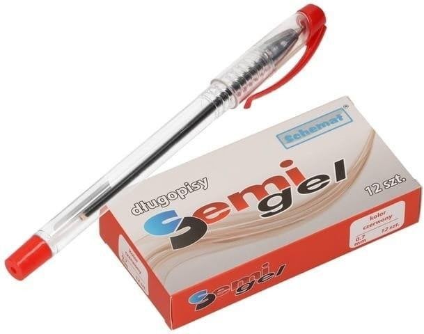 SCHEMAT Długopis żelowy czerwony (12szt)