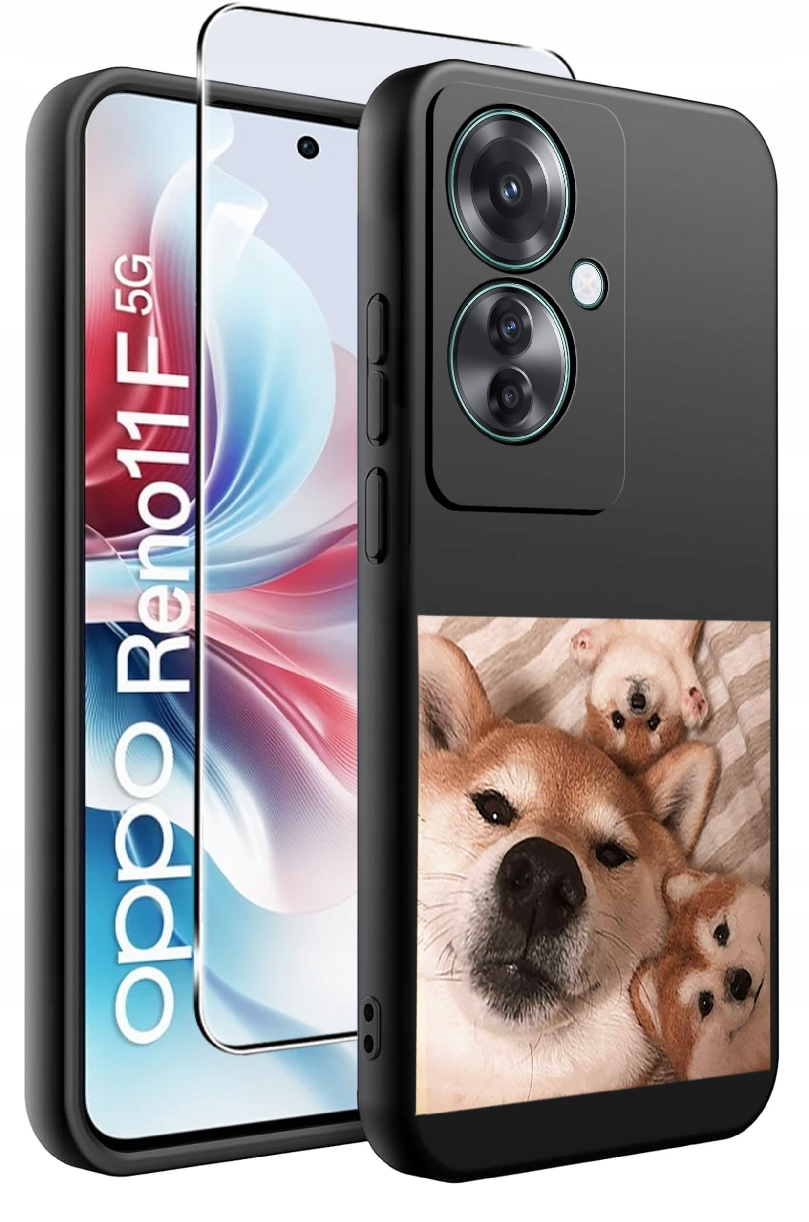 ETUI do Oppo Reno11 F 5G WZORY | SILIKONOWE MATT CASE + SZKŁO HARTOWANE 9H