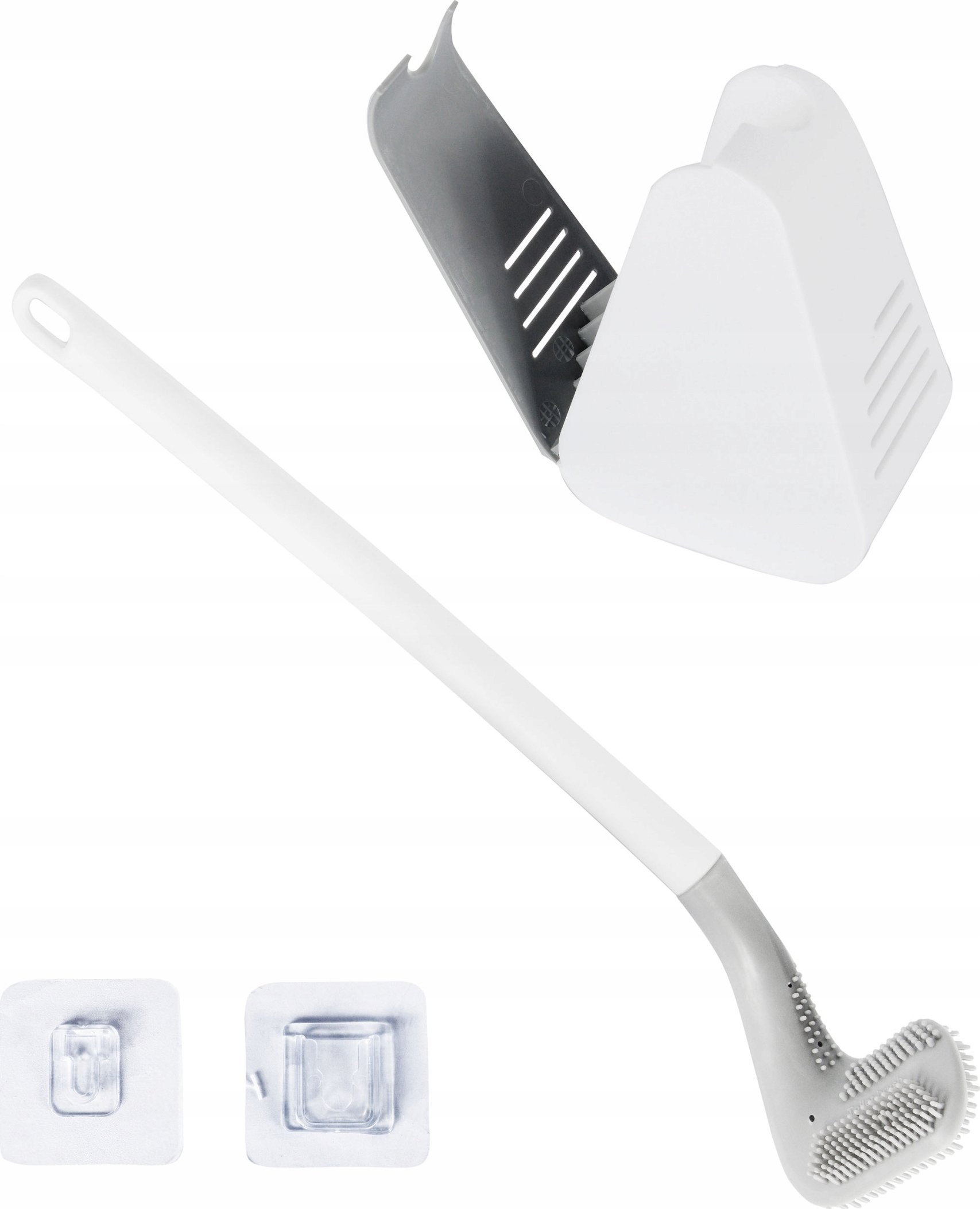 Sepio Szczotka do wc silikonowa biała do łazienki wc antybakteryjna zawieszana