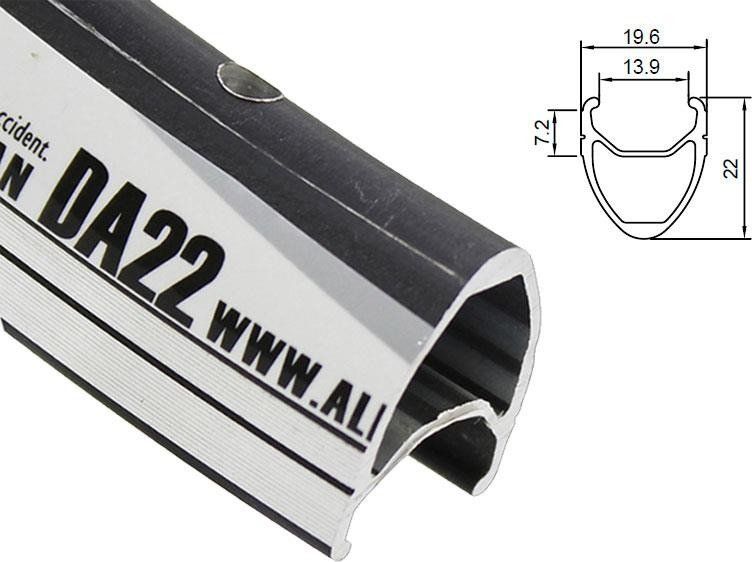 Alexrims Obręcz szosa ALEXRIMS DA22 700x32otw. bok CNC czarna - ALX-DA2232S