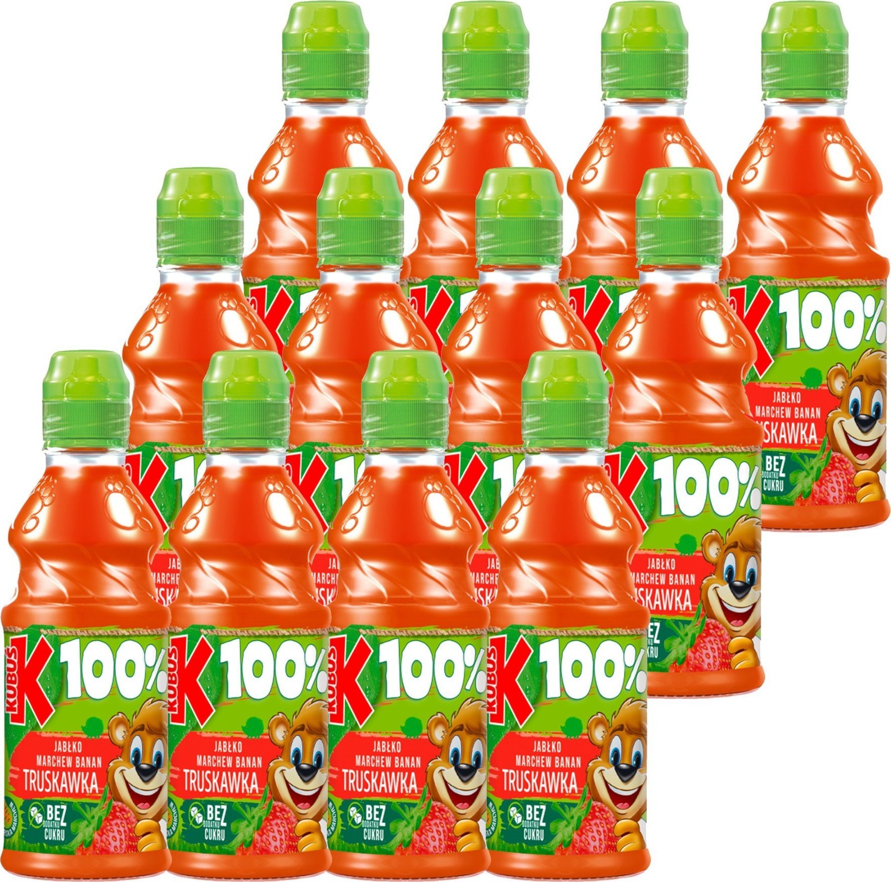 Kubuś Kubuś 100% Sok jabłko marchew banan truskawka 300 ml x 12 sztuk