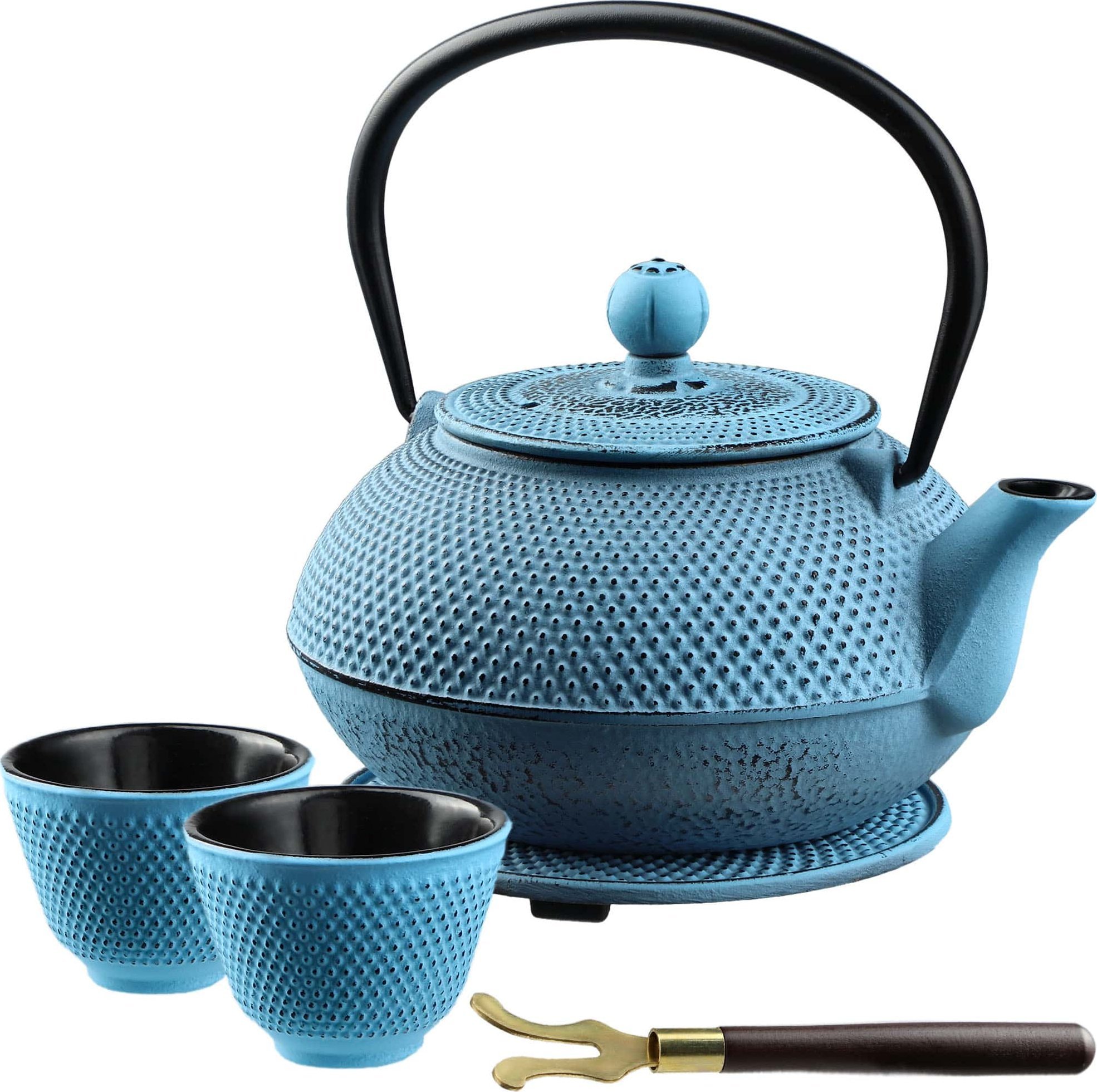 Kadax KADAX Czajnik Do Herbaty imbryk Żeliwny Dzbanek Zaparzacz 850ml 2 Czarki Zestaw