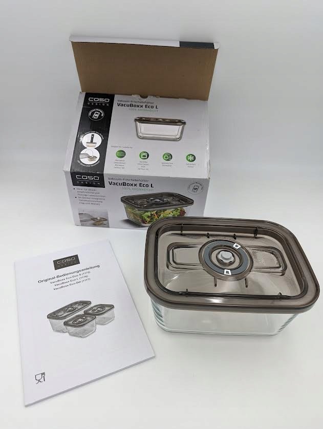 Caso Caso | Glass Vacuum Container with Plastic Lid | VacuBoxx Eco L | Transparent