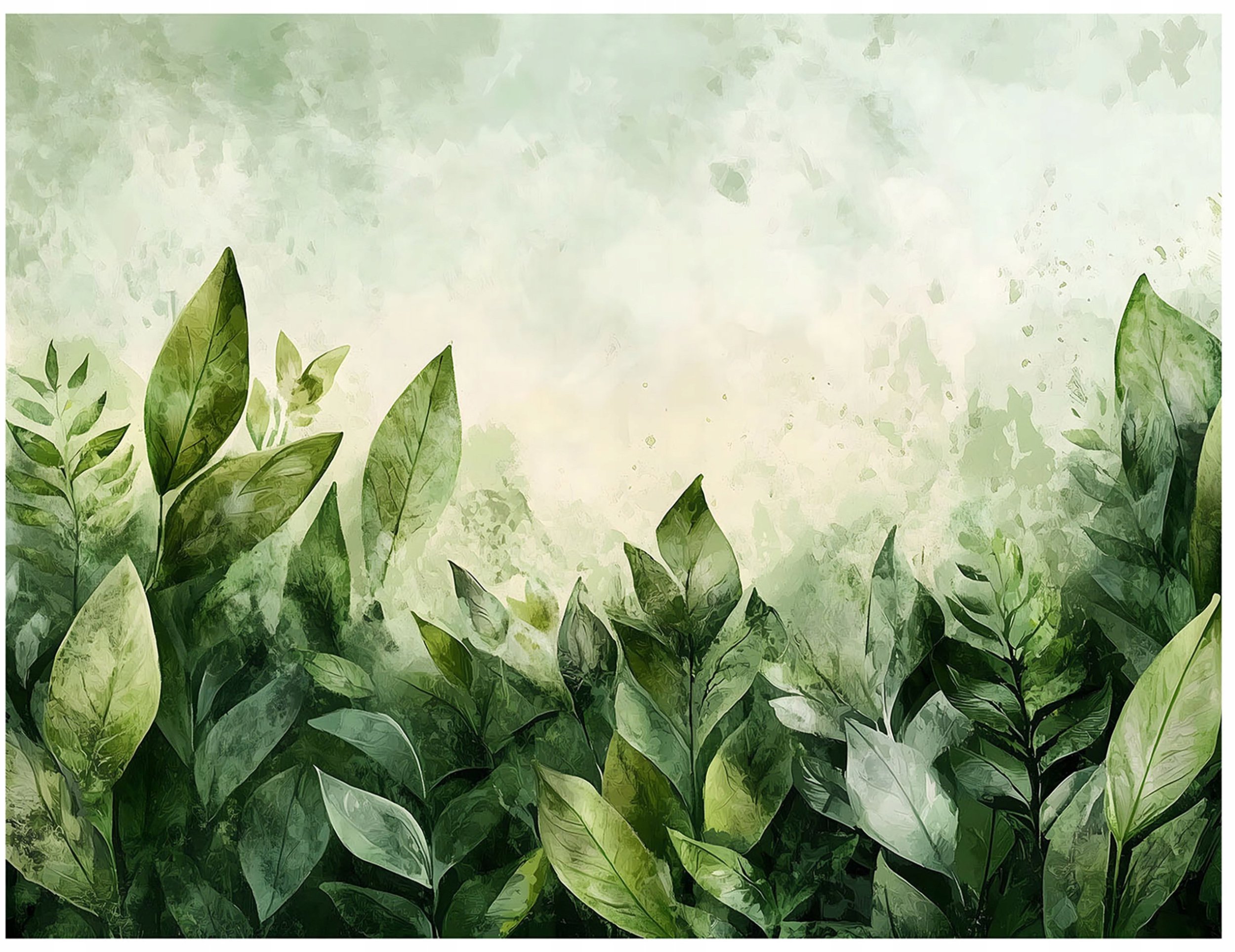 FOTOTAPETA LIŚCIE ZIELONE NATURA BETON DO SYPIALNI SALONU TAPETA 150x105