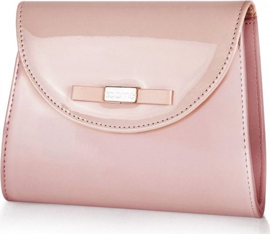 Solome PUDROWO-RÓŻOWA KOPERTÓWKA TOREBKA DAMSKA SOLOME D5 LAKIER
