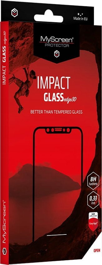 MyScreen Protector Samsung Galaxy S21 Ultra - Antyuderzeniowe szkło hybrydowe na cały ekran MyScreen IMPACT GLASS edge3D (czarna ramka)