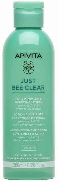 Apivita Just Bee Clear Pore Minimizing Purifying Lotion matujący tonik oczyszczający do cery tłustej 200ml