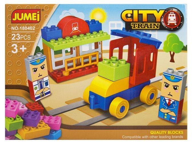 Klocki Jumei 3+ City KOLEJKA 23 elementy, 26x19cm