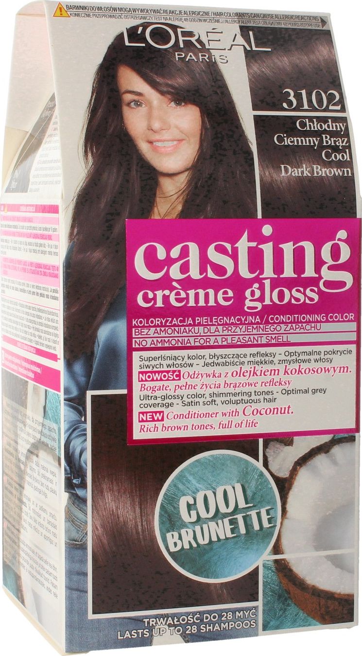 L’Oreal Paris Casting Creme Gloss farba 3102 chłodny ciemny brąz