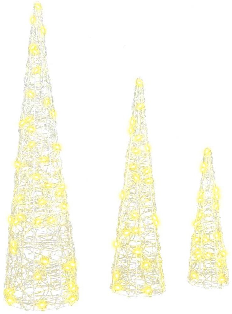 vidaXL Choinka 3 pcs Ciepła biel 20 x 20 x 80 cm Akryl