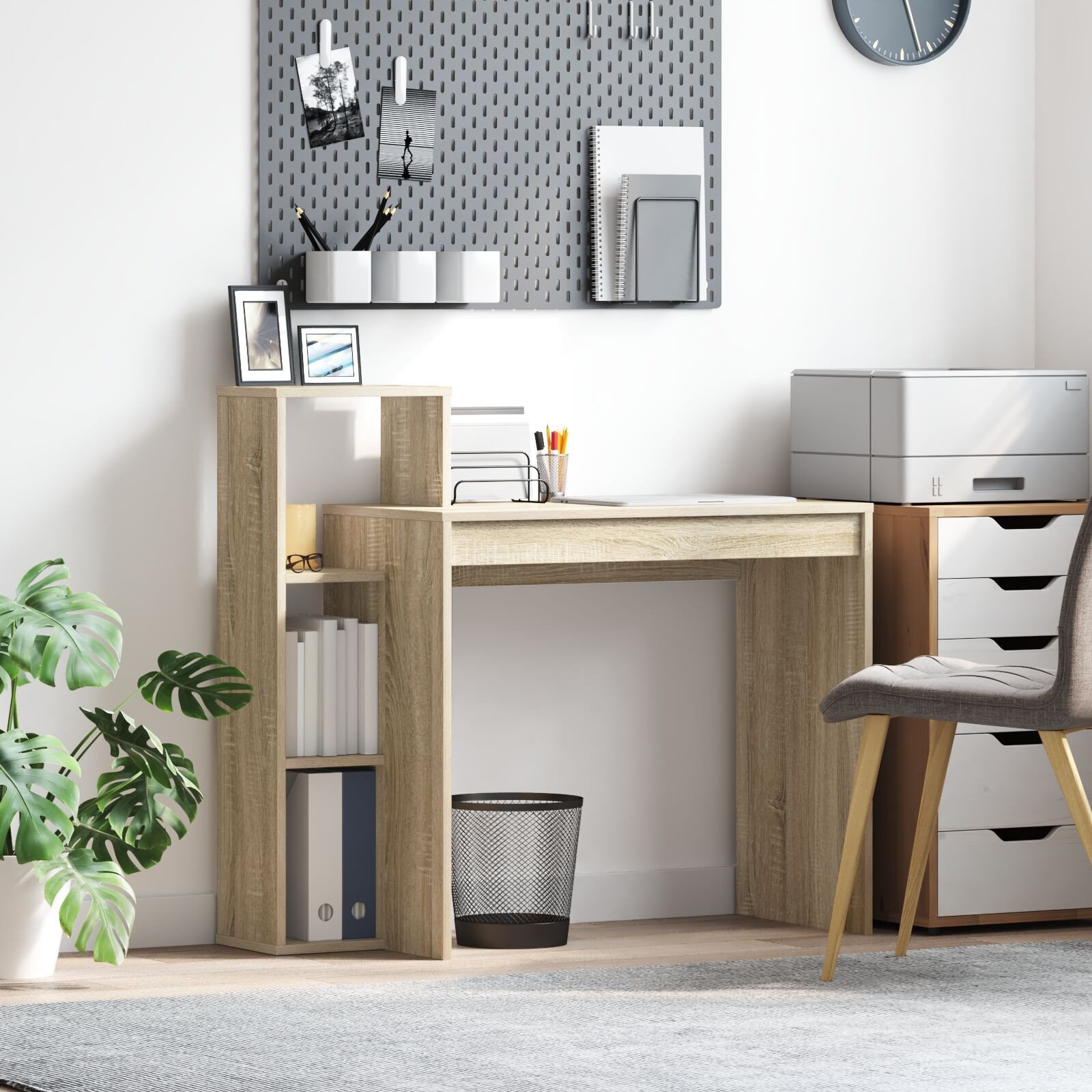 vidaXL Biurko do Pisania Sonoma Oak Płyta wiórowa Średnie