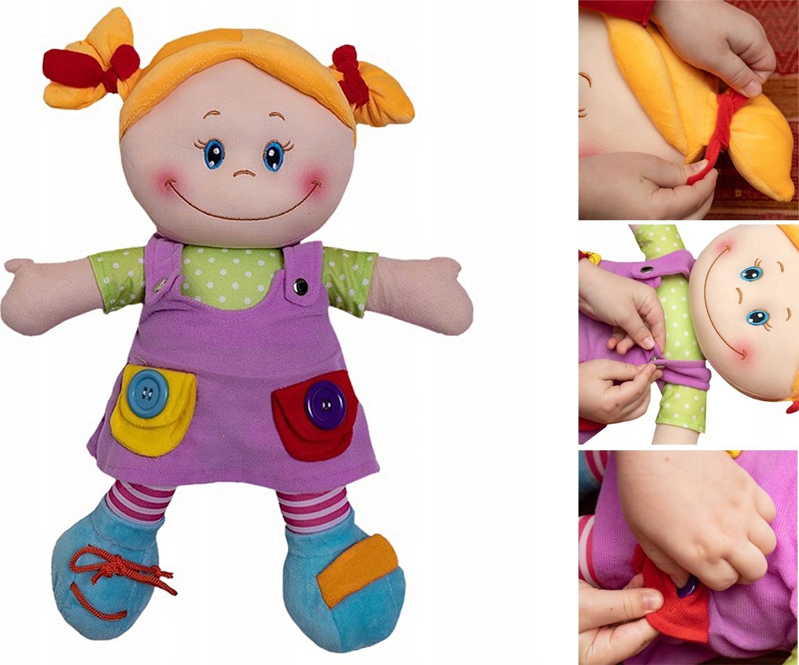 Askato Lalka szmacianka w fioletowej sukience