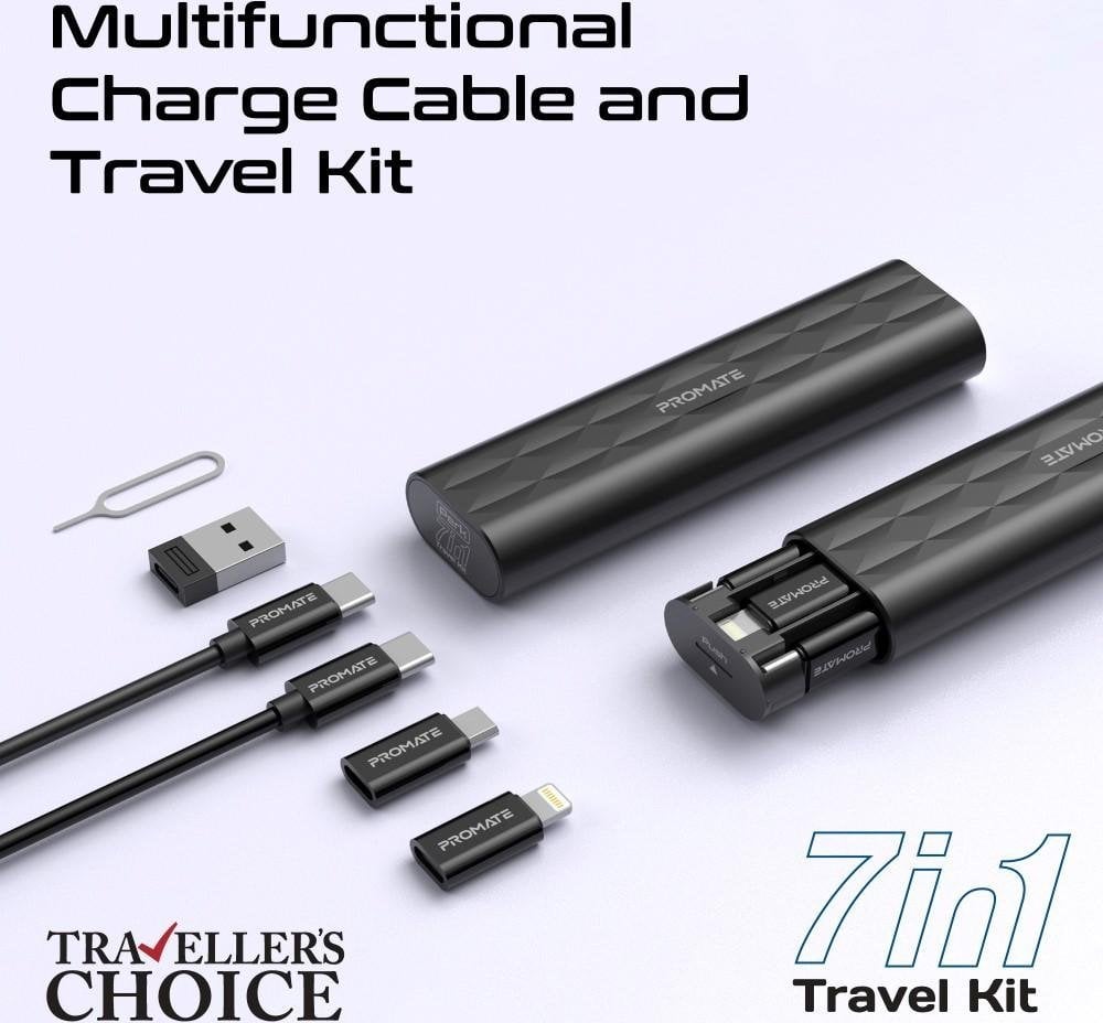 Kabel USB Promate USB-C - microUSB 0.3 m Czarny (6959144066486)