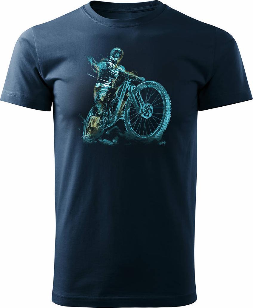 Topslang Koszulka rowerowa na rower z rowerem górskim MTB Downhill Mountain Bike męska granatowa REGULAR XL