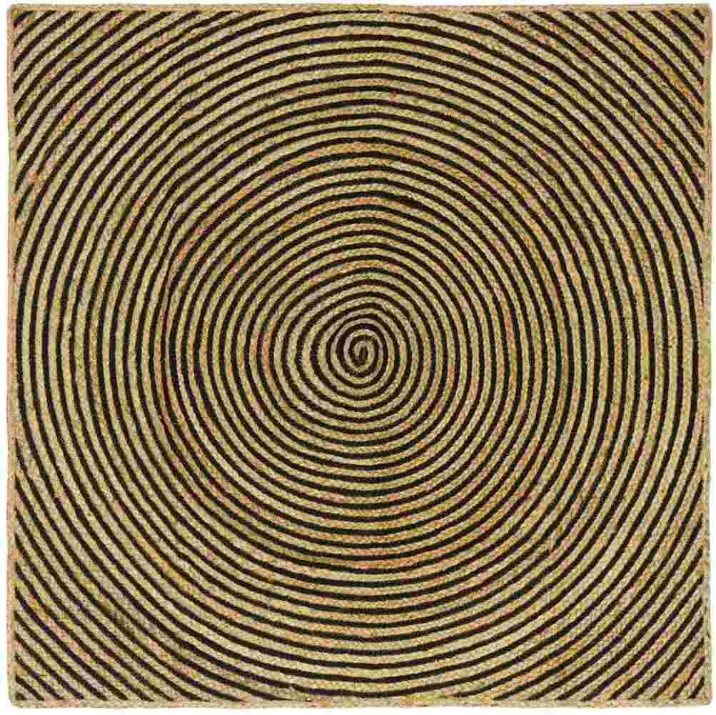 vidaXL Dywan Naturalny i czarny 120 x 120 cm Juta