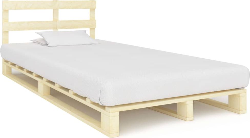 vidaXL Rama łóżka z palet, lite drewno sosnowe, 120 x 200 cm