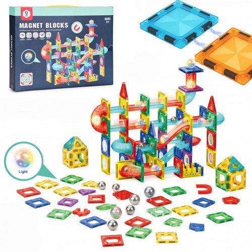 Klocki magnetyczne 105 elementów LED