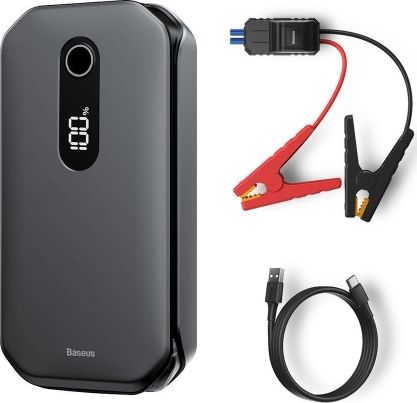 Baseus Rozrusznik samochodowy 1000A + Powerbank 3A 12000mAh + Latarka Baseus Super Energy Pro Car Jump Starter (CRJS03-01) czarny