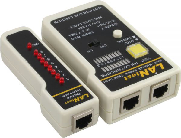 InLine Tester kabli sieciowych BNC / RJ11 / RJ45 (79998)