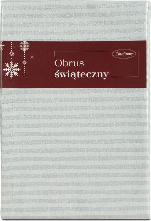 Eurofirany Serweta świąteczna w paski FLASH 85X85 srebrna