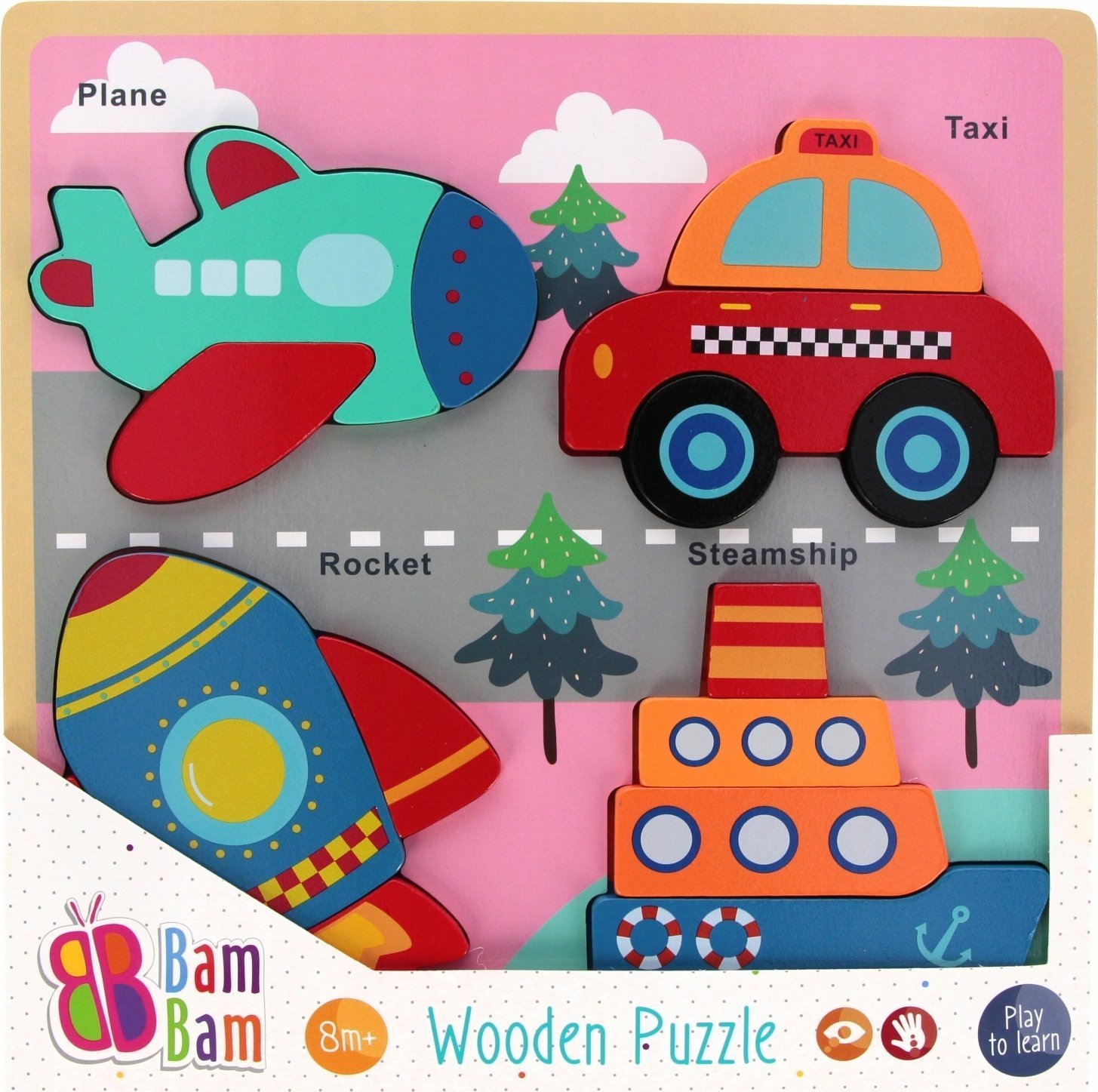 Euro Trade BAM BAM Układanka drewniana Pojazdy 541642