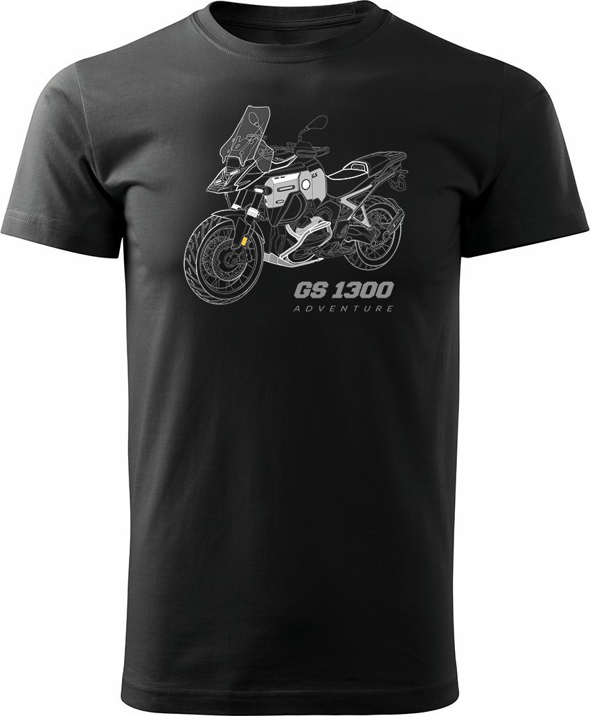 Topslang Koszulka motocyklowa z motocyklem na motor BMW GS R 1300 Adventure męska czarna REGULAR L