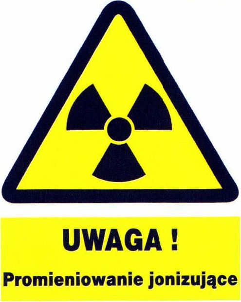 Mój dom Zoo-8 Uwaga Promieniowanie Jonizujące Znak Tablica