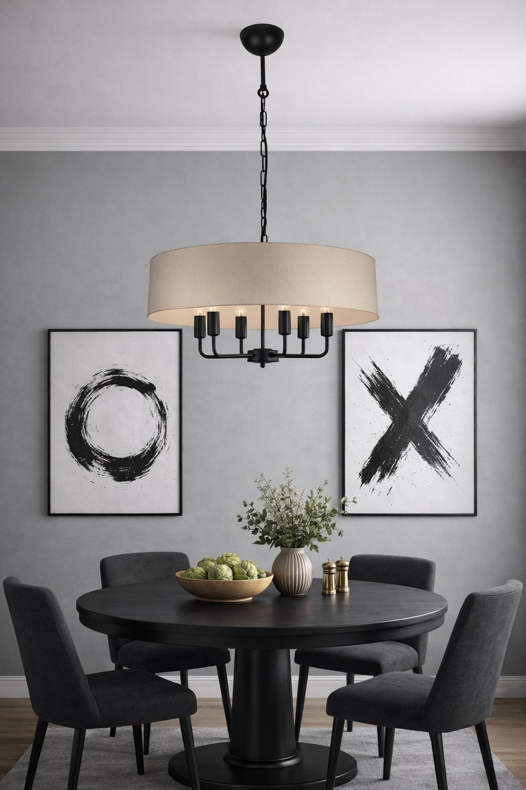 Lampa wisząca MODENA z abażurem w stylu Modern Classic