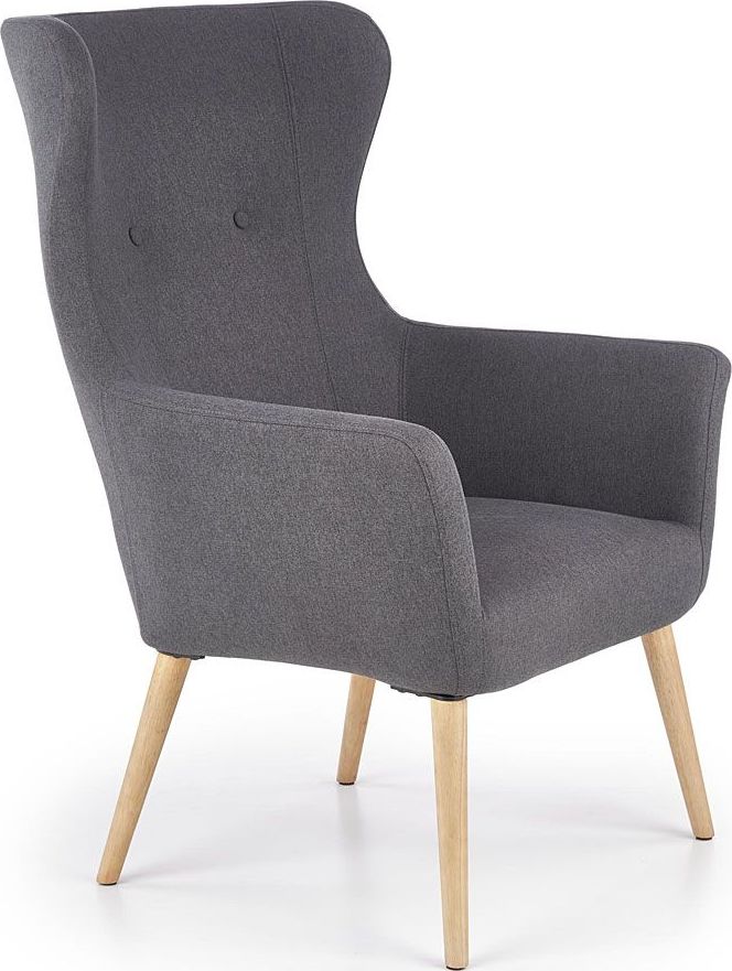 Elior Fotel uszak tapicerowany Devan - ciemny popiel