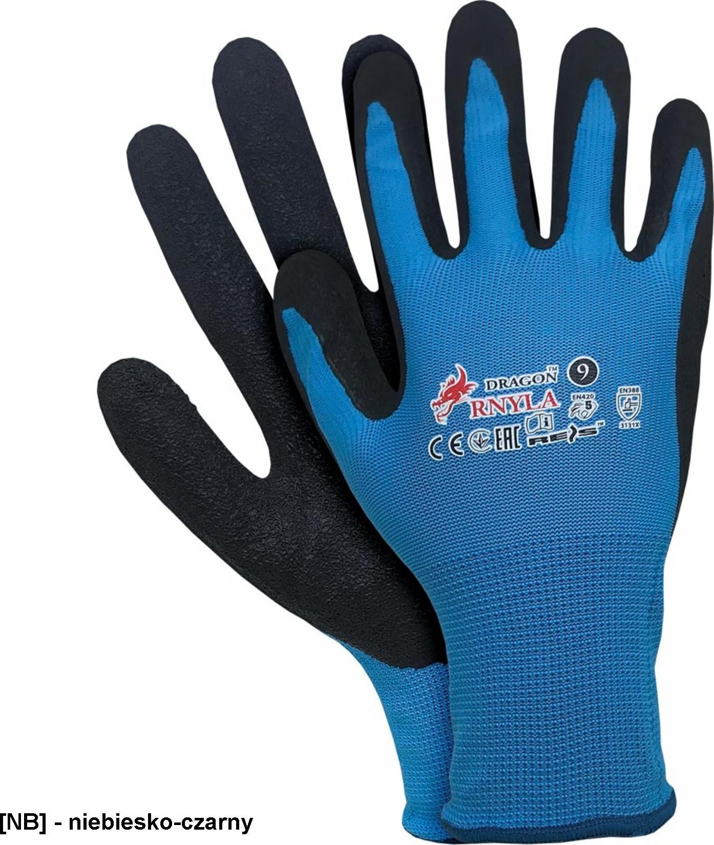 R.E.I.S. RNYLA - Rękawice ochronne - niebiesko-czarny 9