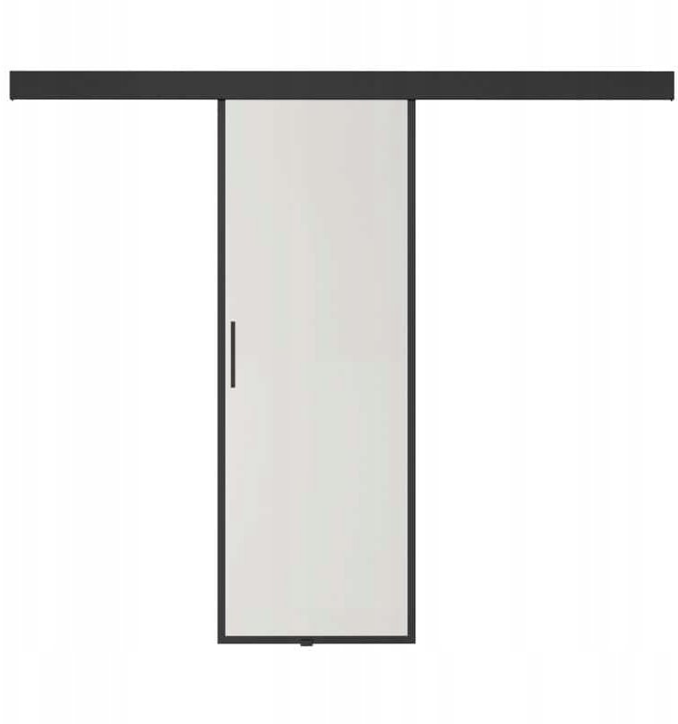 Drzwi wewnętrzne przesuwne szklane CZARNE 90 komplet 1S BLACK FRAME 95
