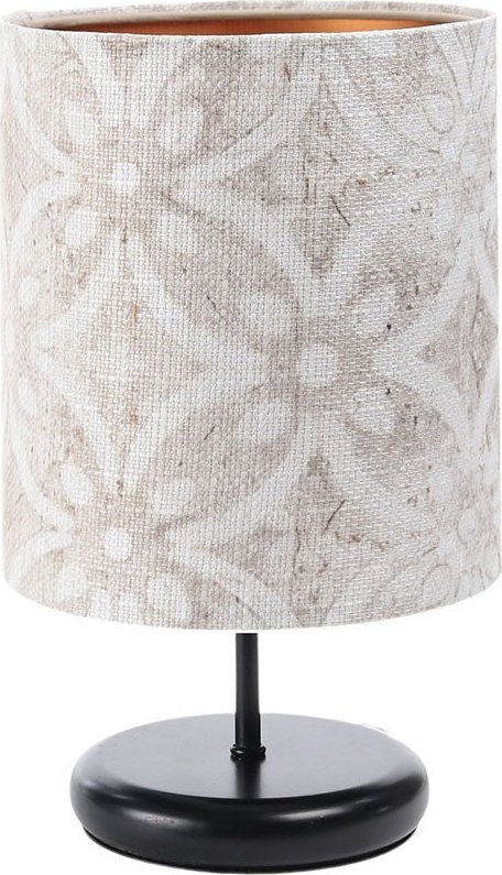 Lampa stołowa Lumes Czarna lampa stołowa z tkaninowym abażurem - S364-Alkatra