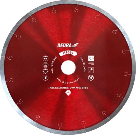 Dedra Tarcza HRD GRES super cienka do twardej ceramiki 250x25,4mm (H1067)