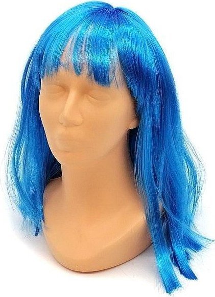 Peruka niebieska z grzywką