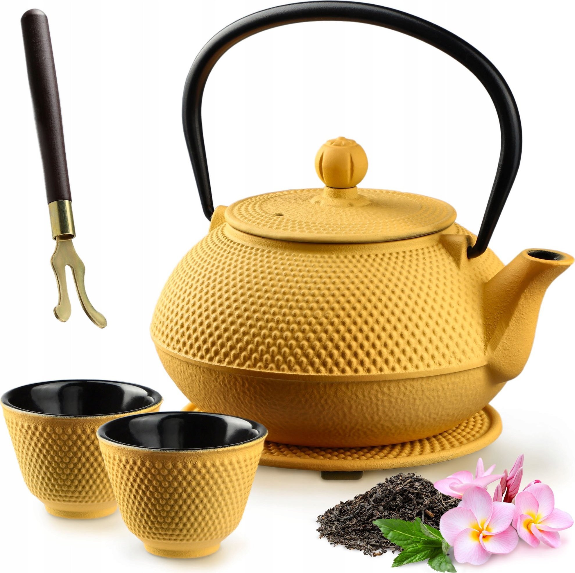 Kadax Czajnik Żeliwny Zestaw Zaparzacz Czarki Do Herbaty