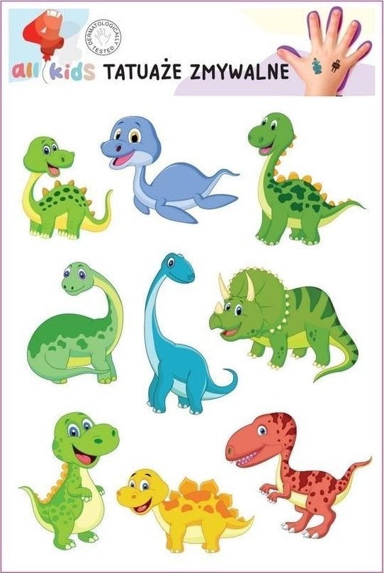Tatuaże zmywalne dla dzieci Dinusie 1