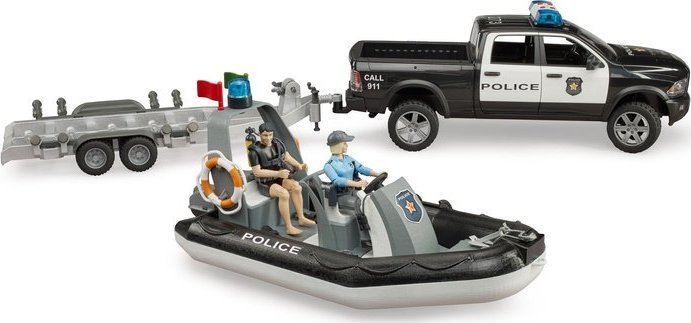 Bruder Bruder 02507 Dodge Policyjny z łodzią figurki