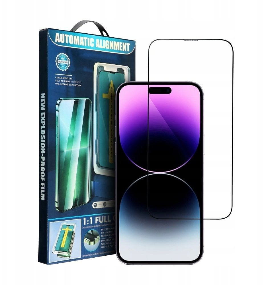 5D Full Glue Tempered Glass - do iPhone 16 Pro czarny + aplikator