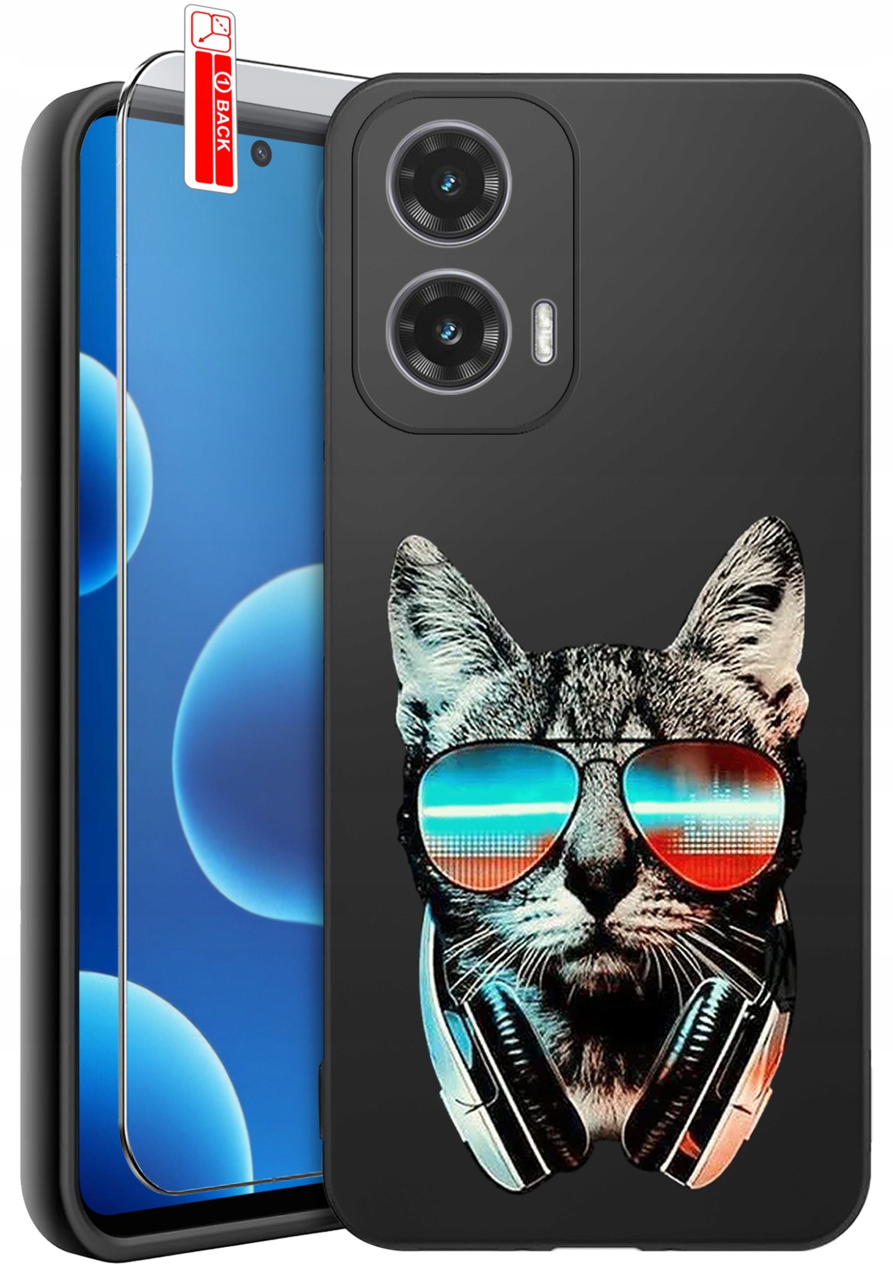 ETUI do Motorola Moto G45 5G | WZORY | SILIKONOWE MATT CASE + SZKŁO 9H