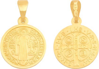 Lovrin Medalik - Święty Benedykt, złoto próby 585 (14K)