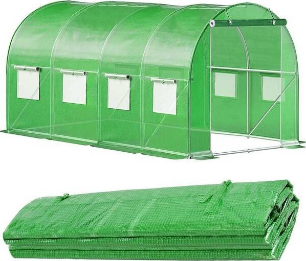 Springos Folia na tunel ogrodowy 4x2,5x2 m zapasowe poszycie na szklarnię UV-4 140gs/m zielone UNIWERSALNY